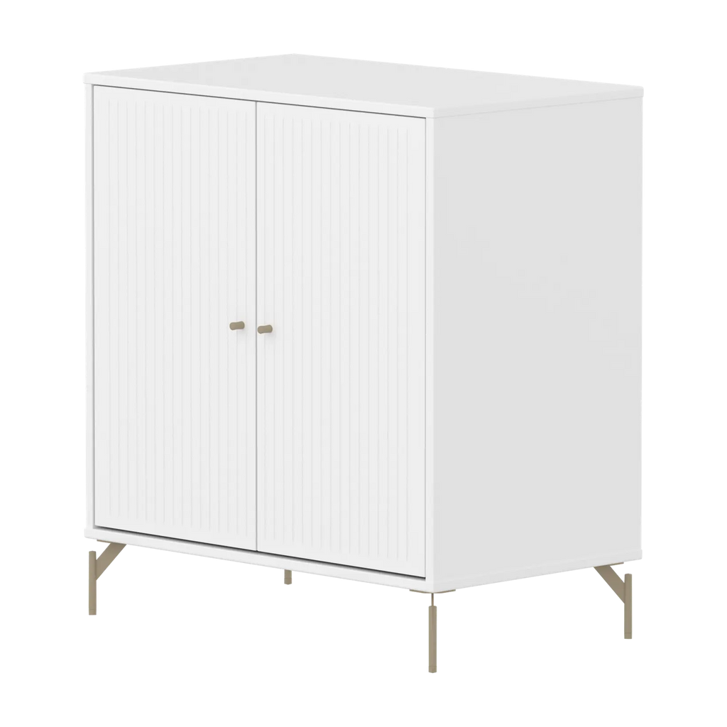 SAGA Cupboard, 2 doors, White with grooves