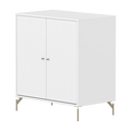 SAGA Cupboard, 2 doors, White with grooves