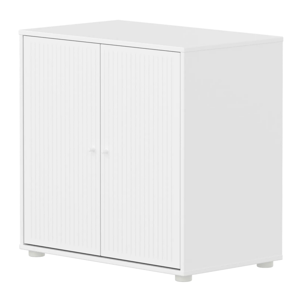 SAGA Cupboard, 2 doors, White with grooves