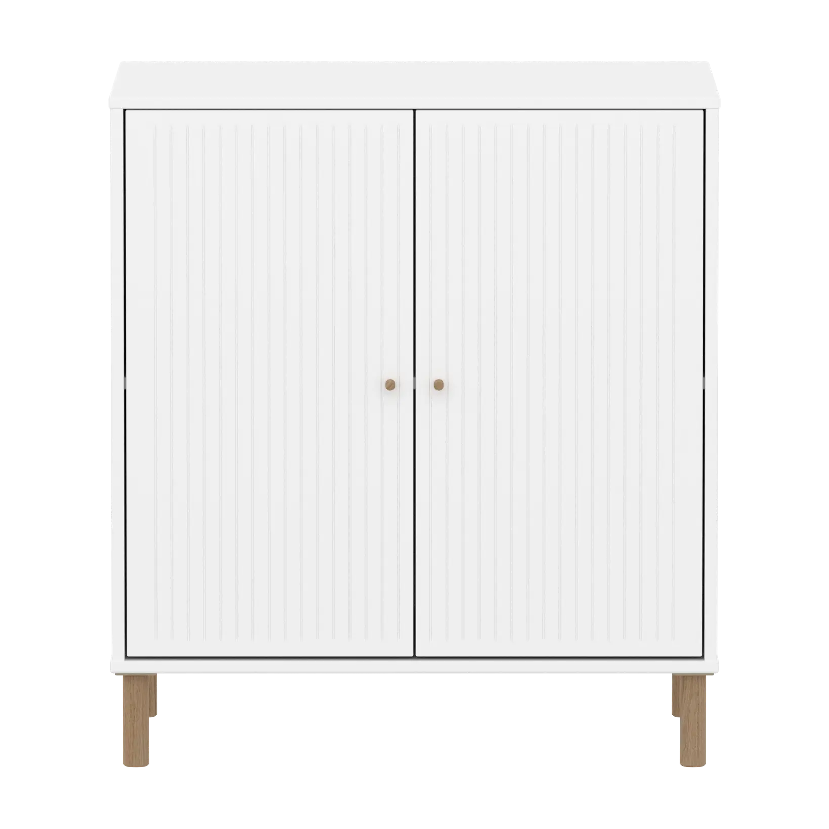 SAGA Cupboard, 2 doors, White with grooves