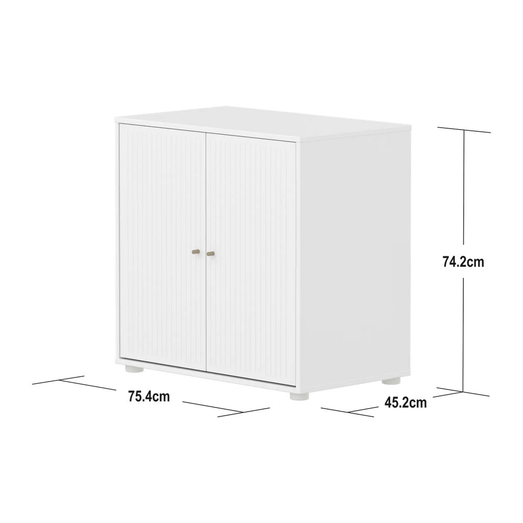 SAGA Cupboard, 2 doors, White with grooves