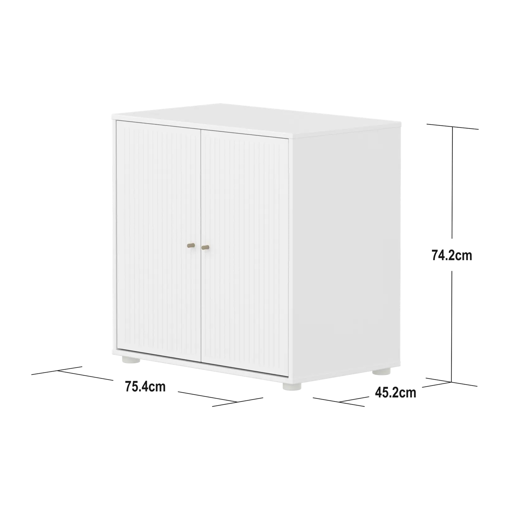 SAGA Cupboard, 2 doors, White with grooves