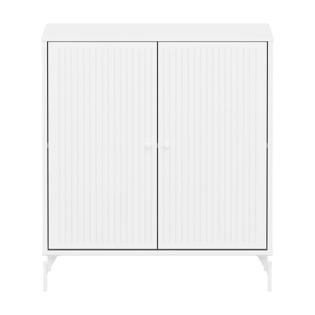 SAGA Cupboard, 2 doors, White with grooves