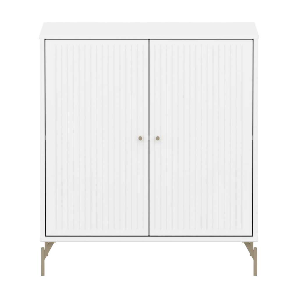 SAGA Cupboard, 2 doors, White with grooves