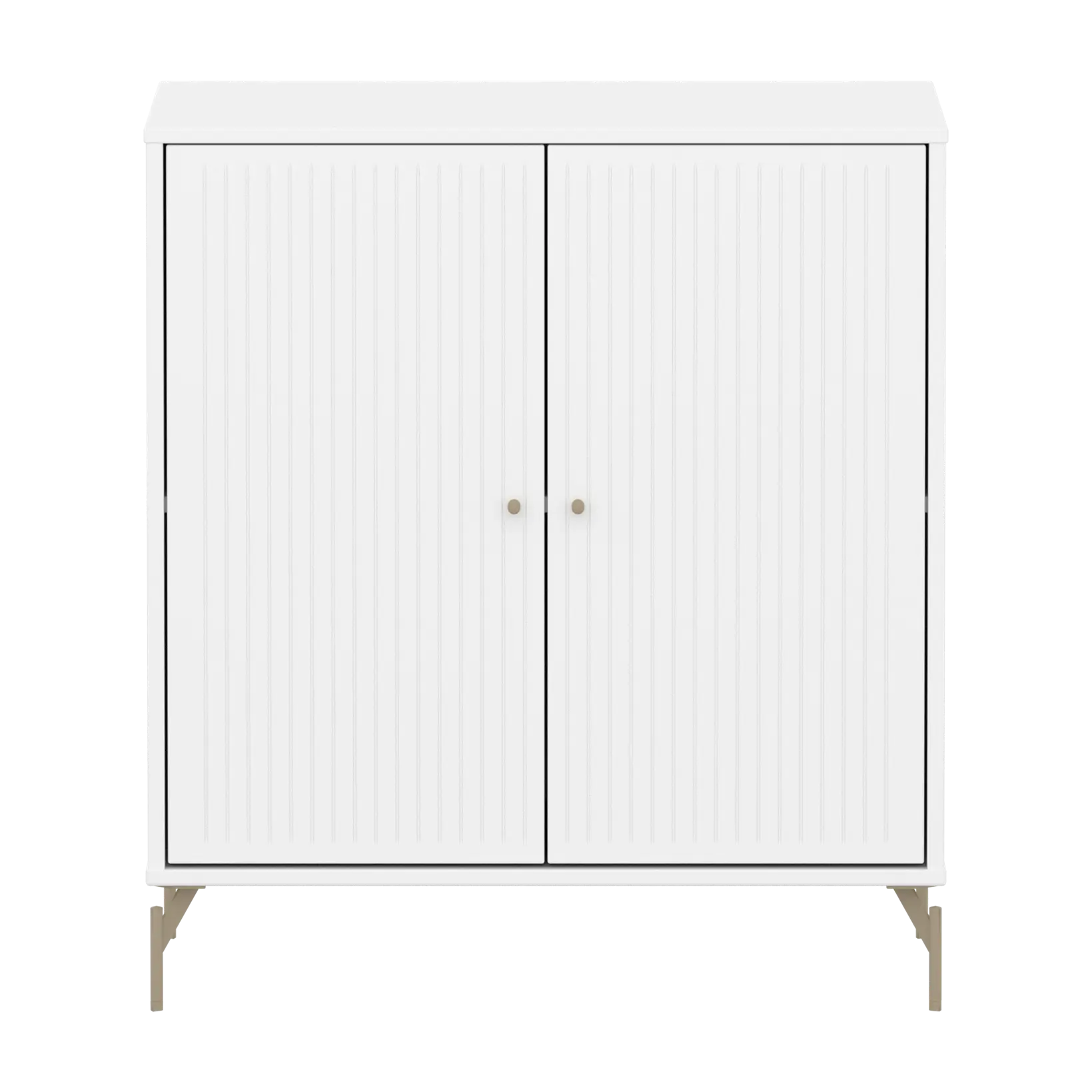 SAGA Cupboard, 2 doors, White with grooves