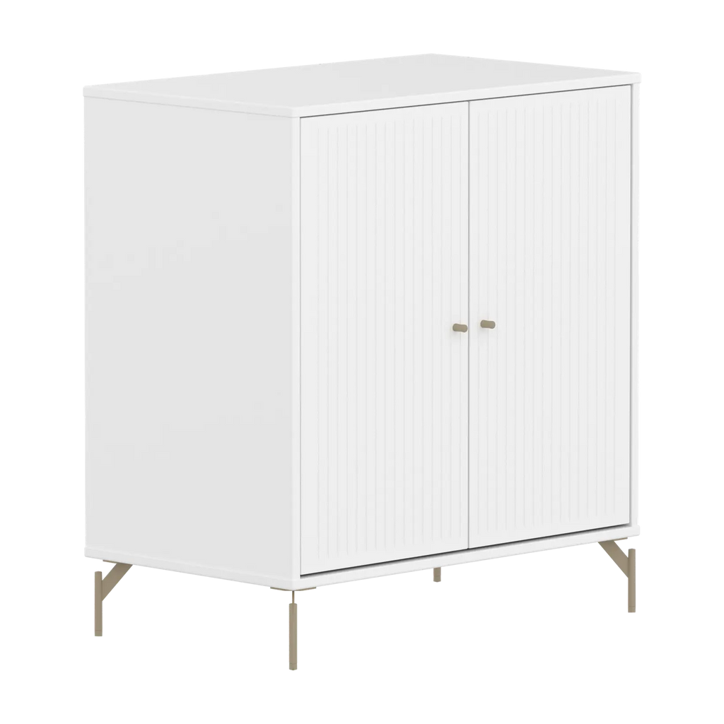 SAGA Cupboard, 2 doors, White with grooves