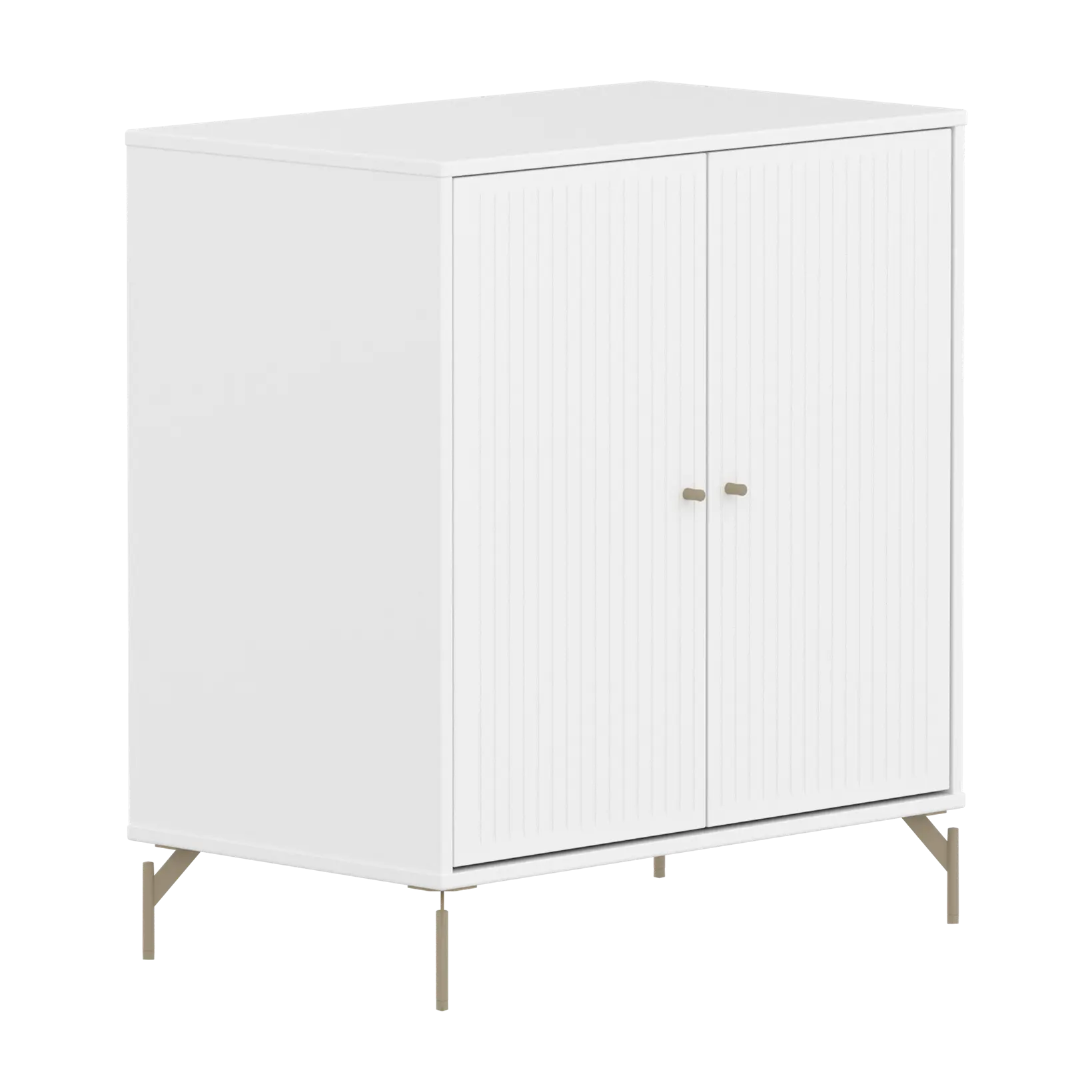 SAGA Cupboard, 2 doors, White with grooves