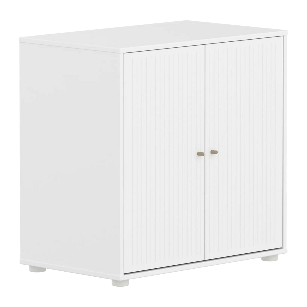 SAGA Cupboard, 2 doors, White with grooves