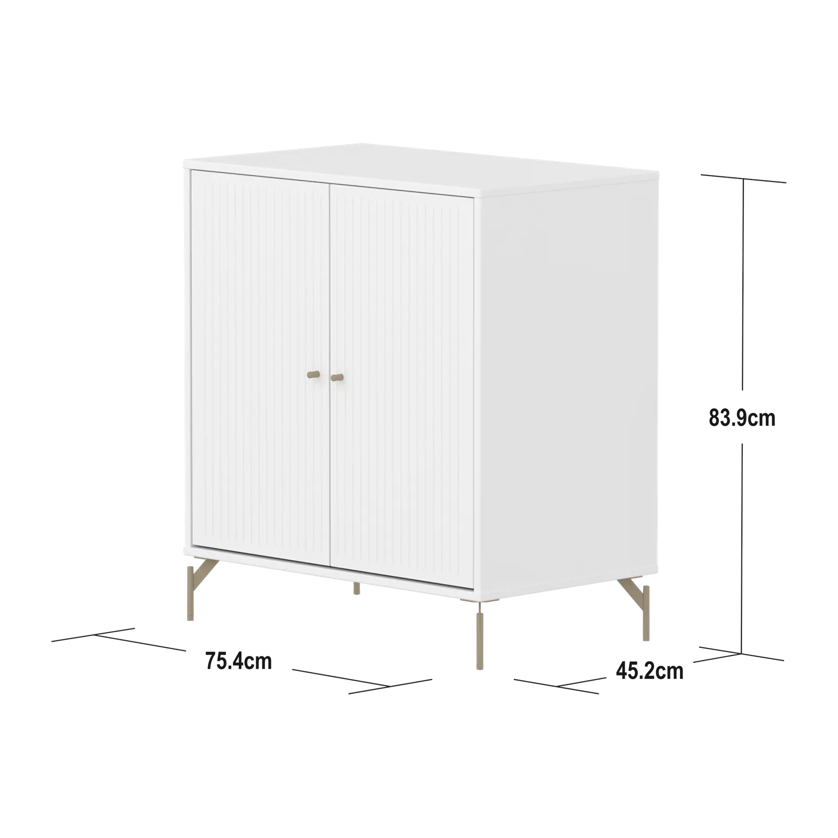 SAGA Cupboard, 2 doors, White with grooves