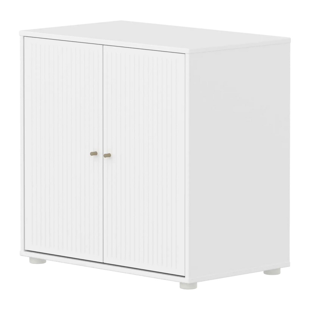 SAGA Cupboard, 2 doors, White with grooves