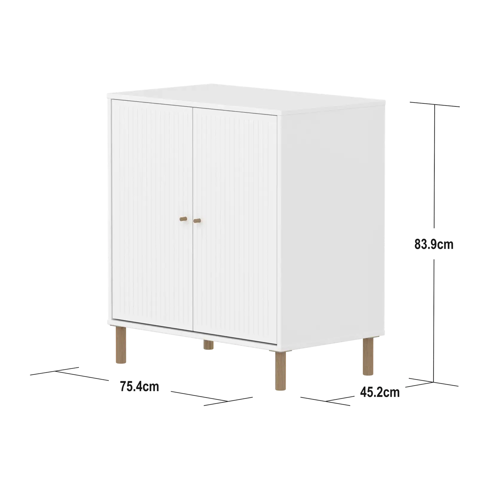 SAGA Cupboard, 2 doors, White with grooves