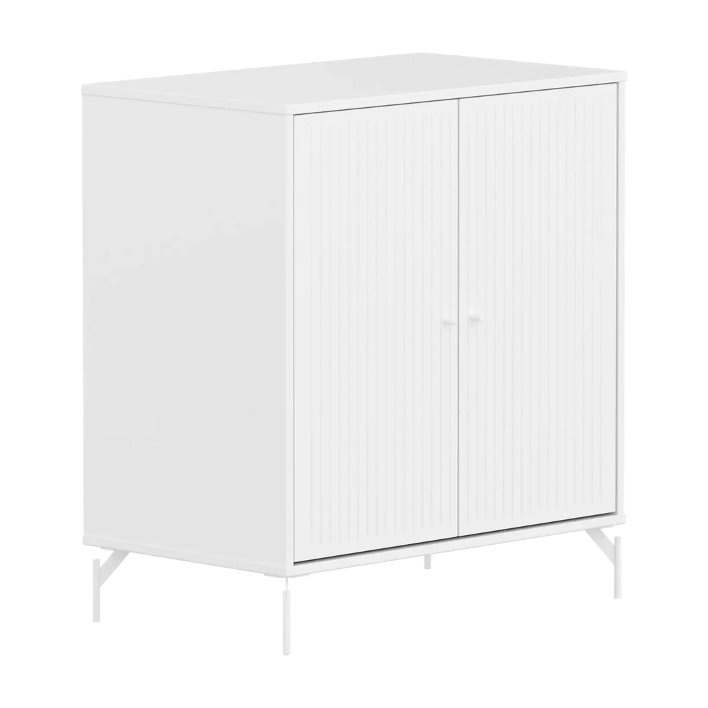SAGA Cupboard, 2 doors, White with grooves