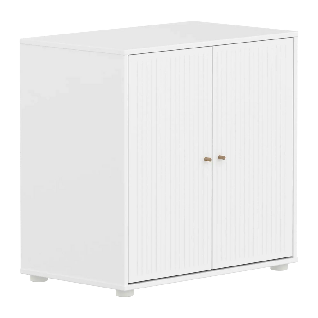 SAGA Cupboard, 2 doors, White with grooves
