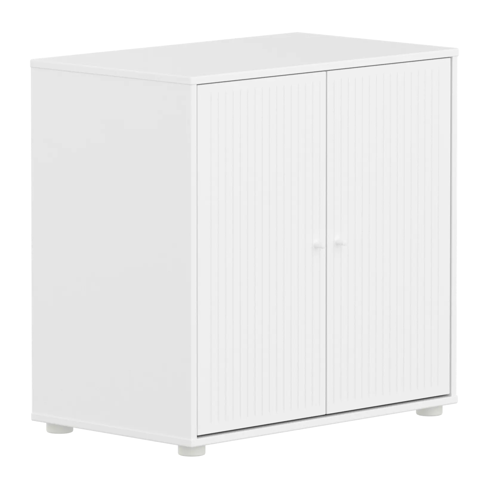 SAGA Cupboard, 2 doors, White with grooves