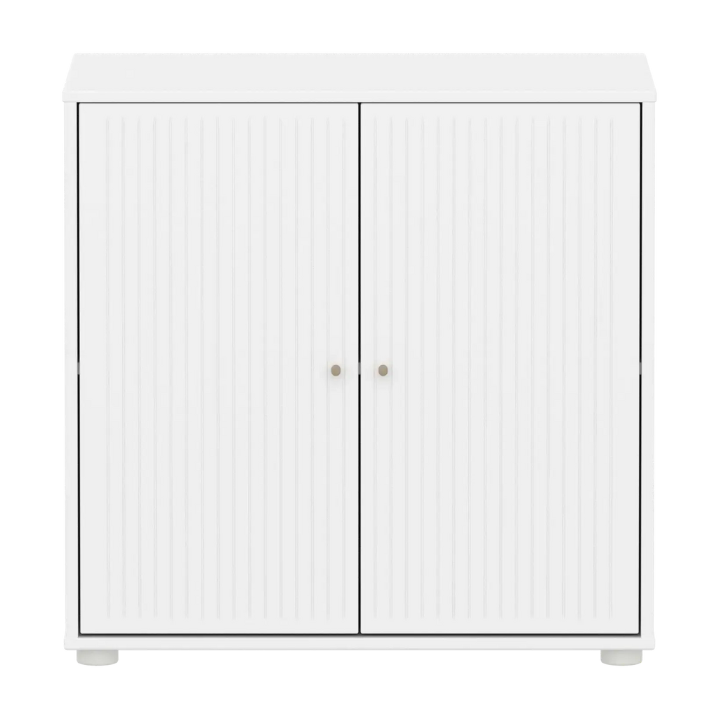 SAGA Cupboard, 2 doors, White with grooves