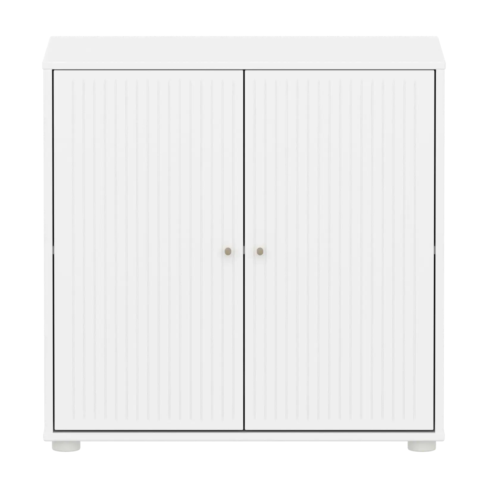 SAGA Cupboard, 2 doors, White with grooves