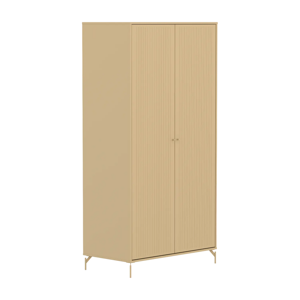 SAGA Wardrobe, 2 door, Sand with grooves