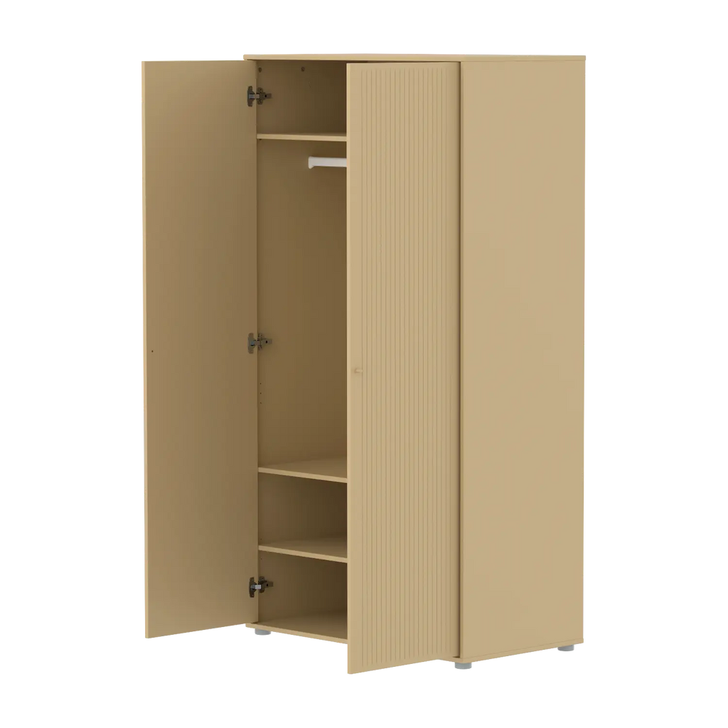 SAGA Wardrobe, 2 door, Sand with grooves