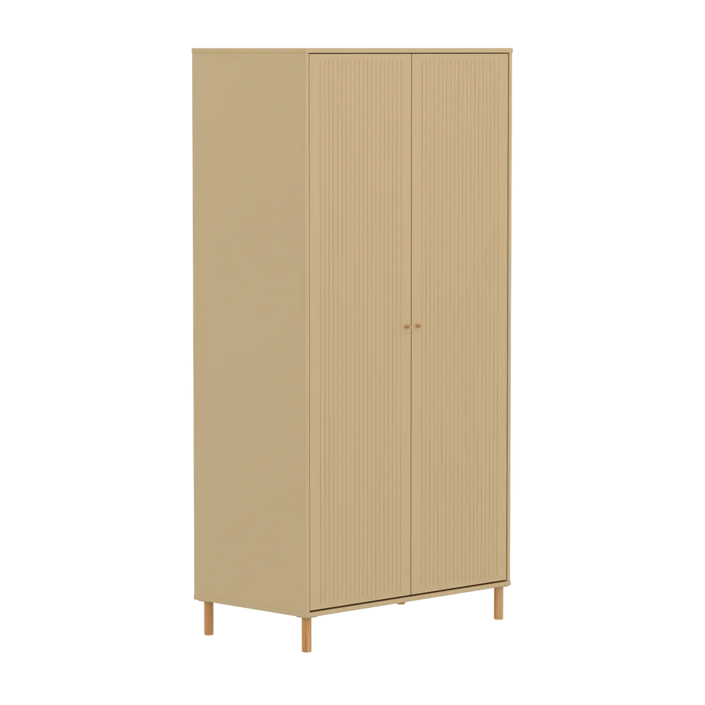 SAGA Wardrobe, 2 door, Sand with grooves