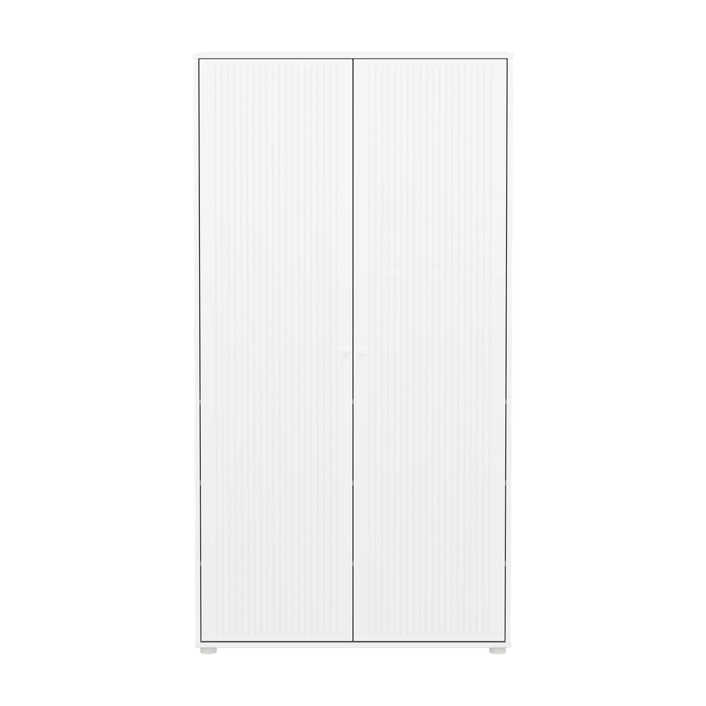 SAGA Wardrobe, 2 door, White with grooves