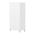 SAGA Wardrobe, 2 door, White with grooves