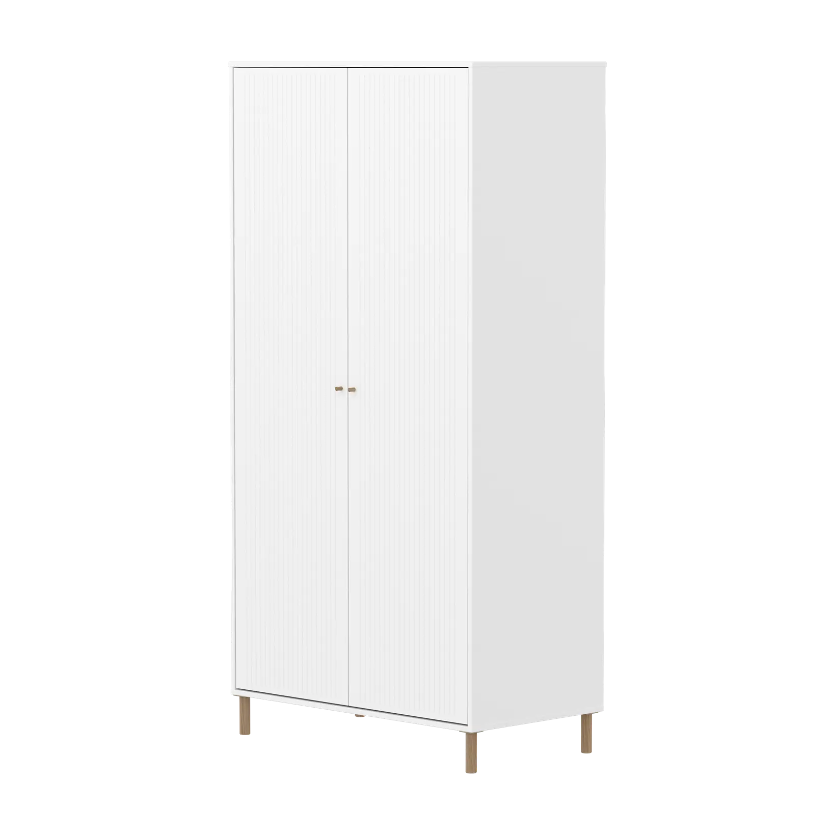 SAGA Wardrobe, 2 door, White with grooves