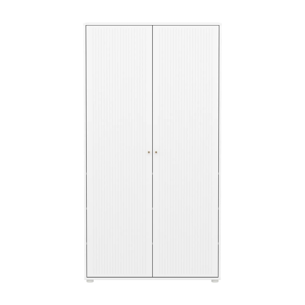 SAGA Wardrobe, 2 door, White with grooves