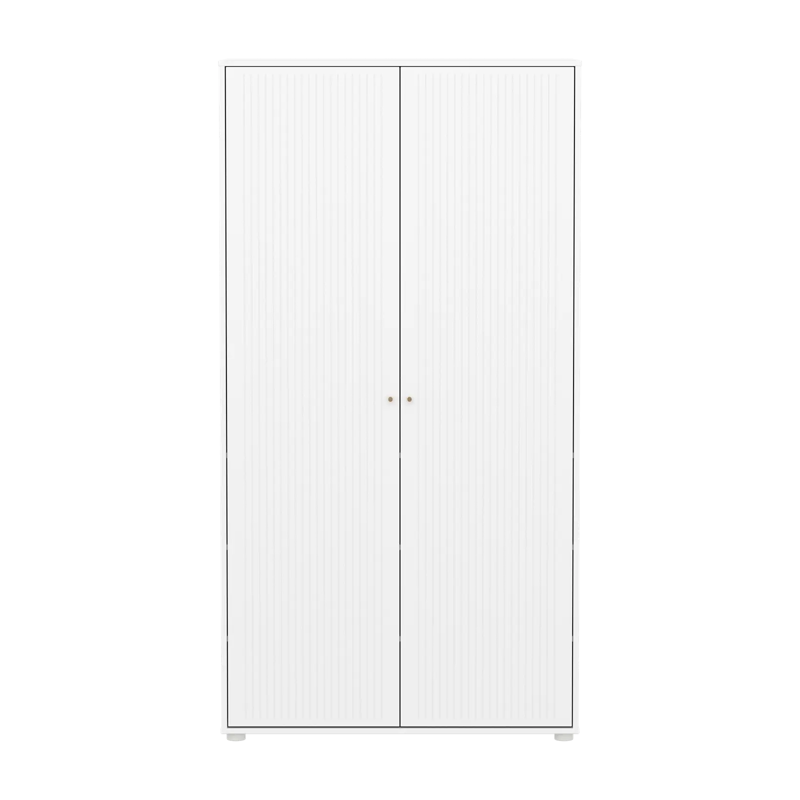 SAGA Wardrobe, 2 door, White with grooves