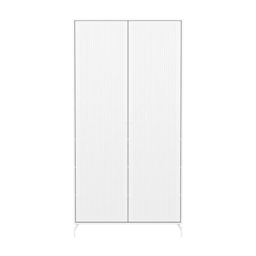 SAGA Wardrobe, 2 door, White with grooves