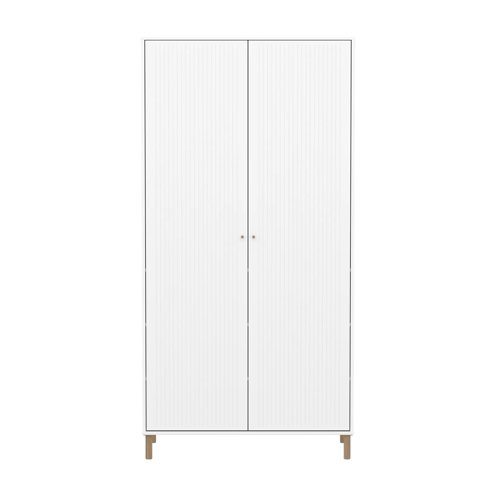 SAGA Wardrobe, 2 door, White with grooves