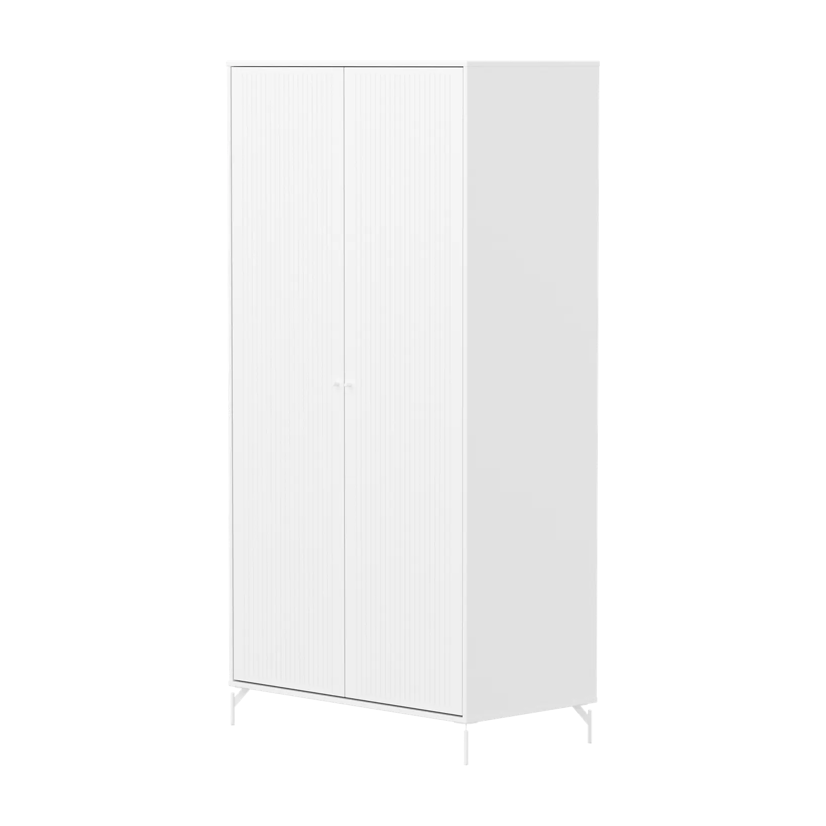 SAGA Wardrobe, 2 door, White with grooves