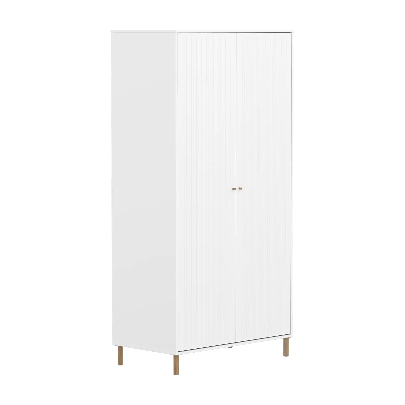 SAGA Wardrobe, 2 door, White with grooves