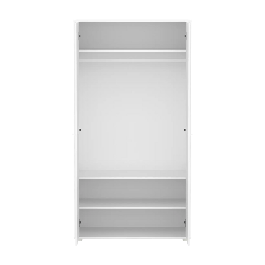 SAGA Wardrobe, 2 door, White with grooves