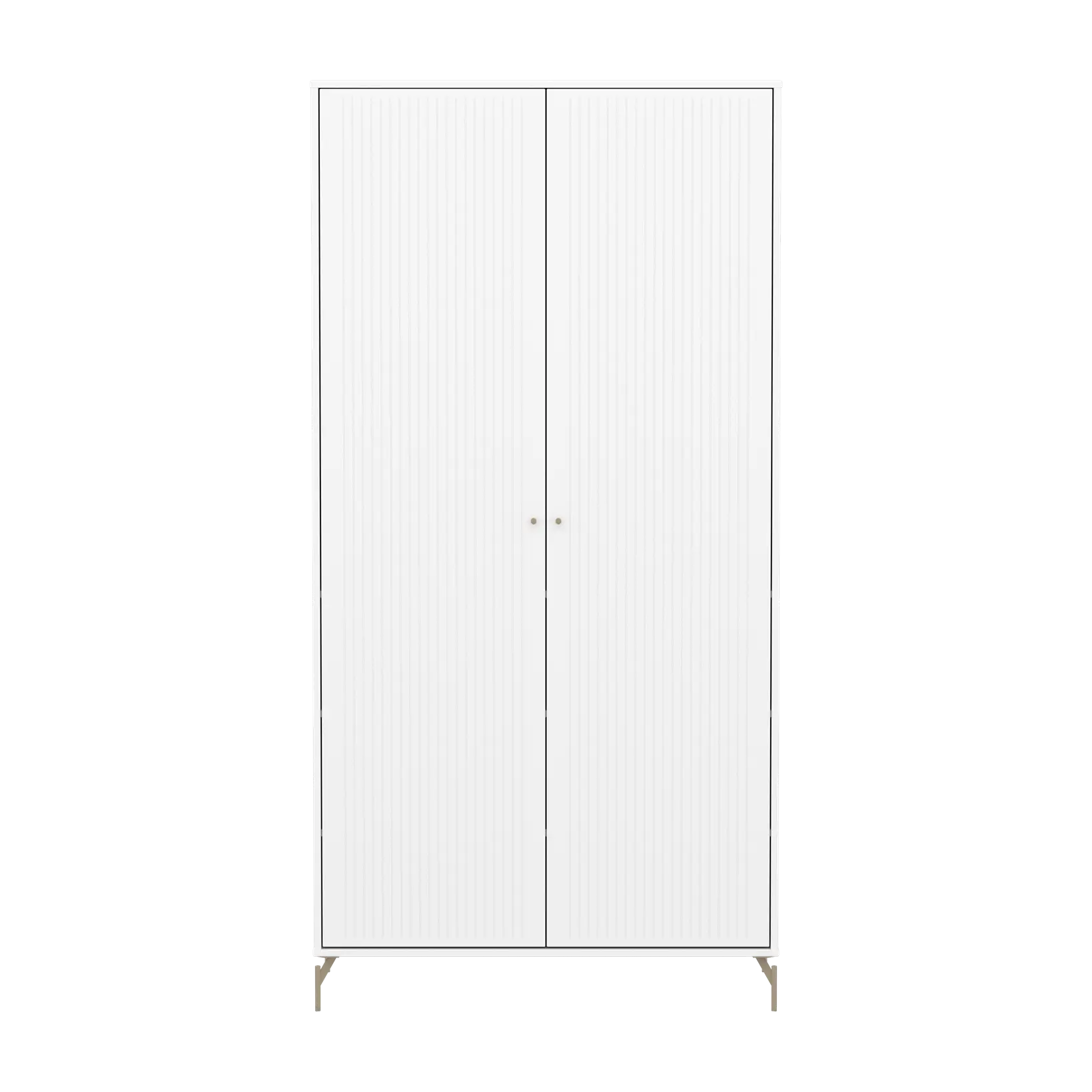 SAGA Wardrobe, 2 door, White with grooves