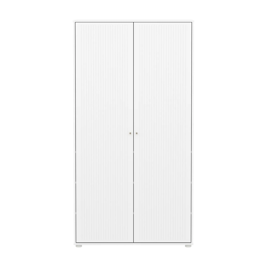 SAGA Wardrobe, 2 door, White with grooves