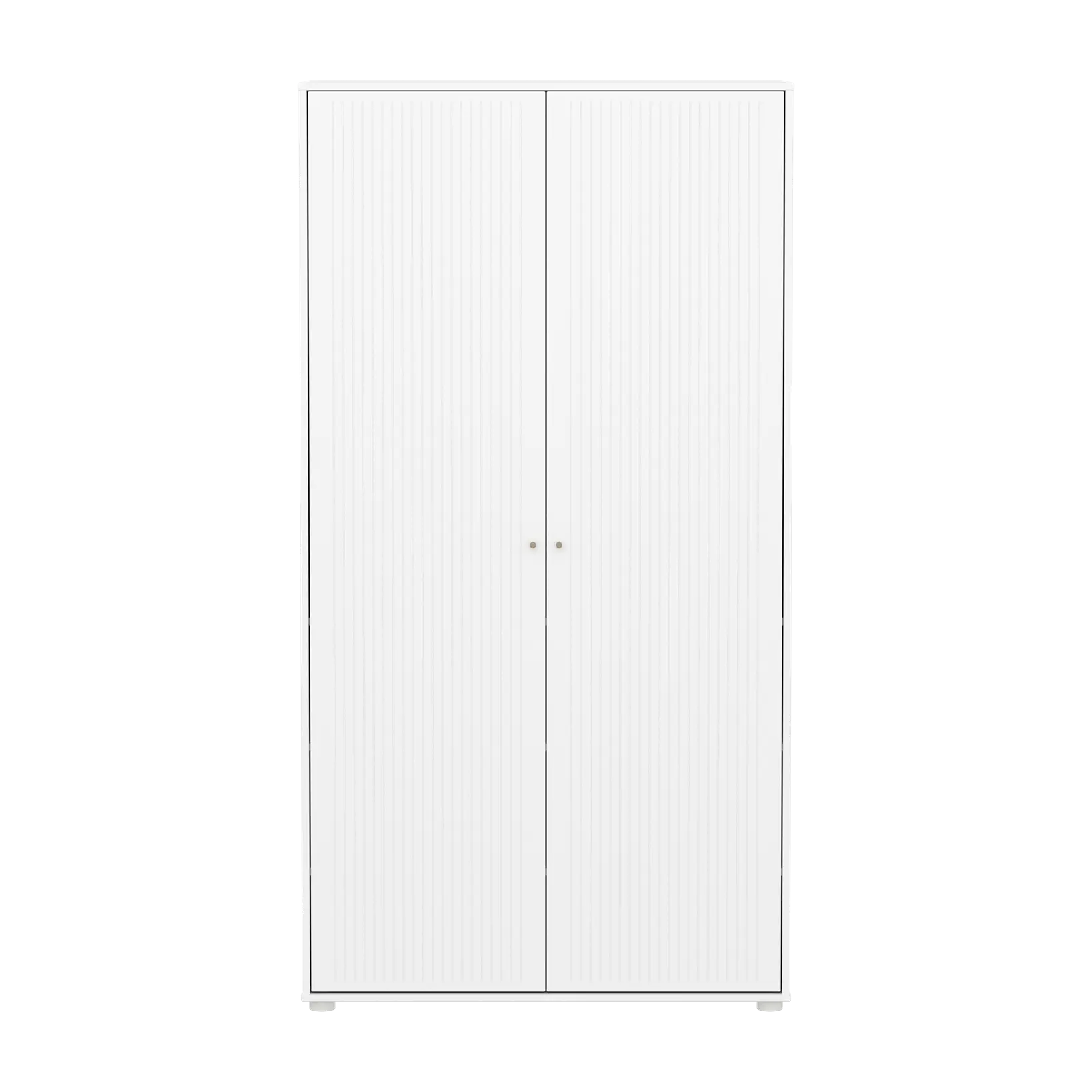 SAGA Wardrobe, 2 door, White with grooves