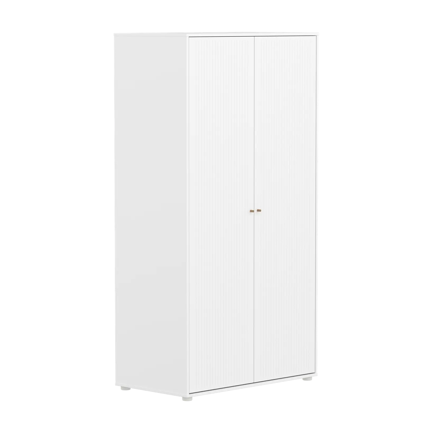 SAGA Wardrobe, 2 door, White with grooves