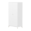 SAGA Wardrobe, 2 door, White with grooves