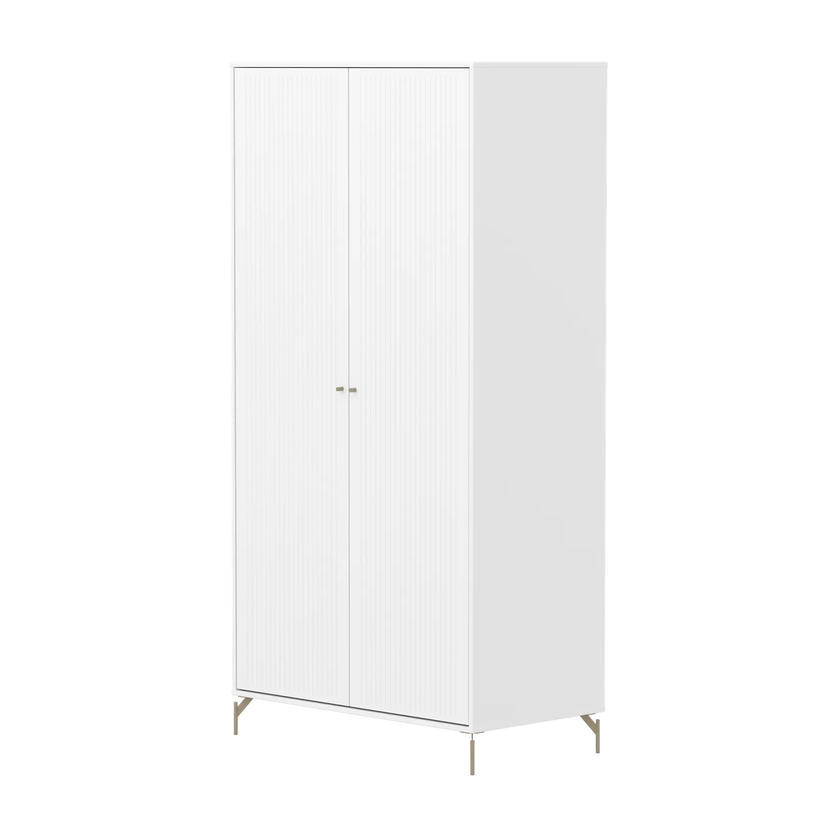 SAGA Wardrobe, 2 door, White with grooves