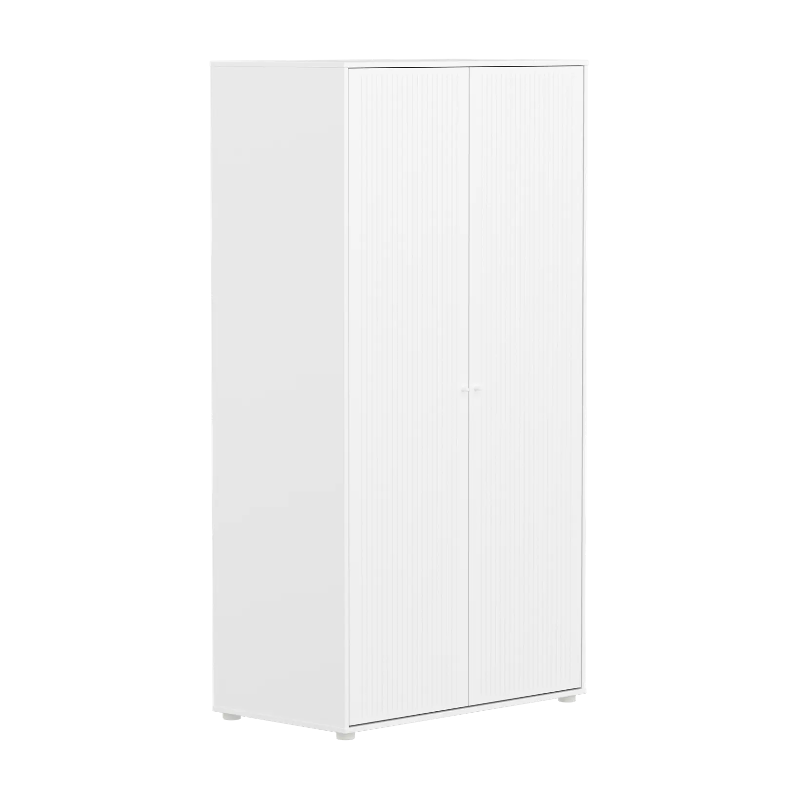 SAGA Wardrobe, 2 door, White with grooves
