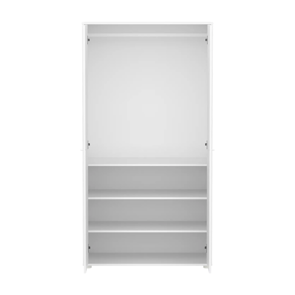 SAGA Wardrobe, 2 door, White with grooves