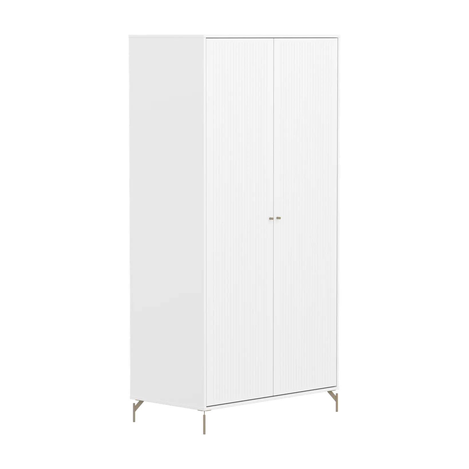 SAGA Wardrobe, 2 door, White with grooves