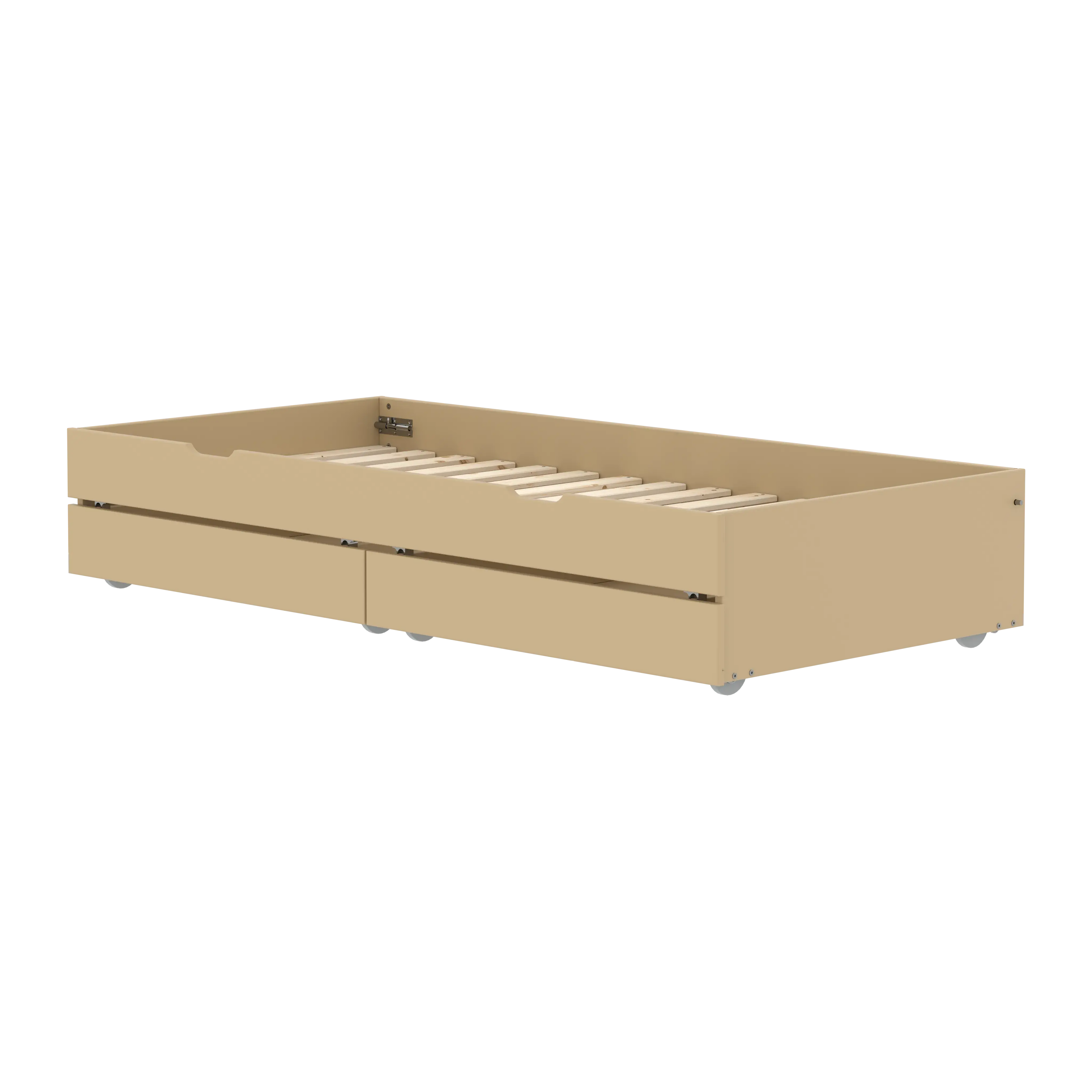Trundle Pull-out Bed with 2 Drawers, 90x190 cm, Sand